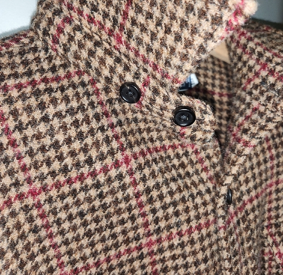 Polo Ralph Lauren Houndstooth Brown Wool Shirt Jacket LIKE NEW - Picture 9 of 9